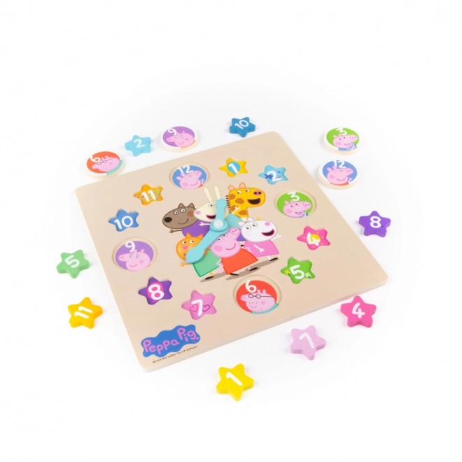 Wooden Learning Clock Peppa Pig