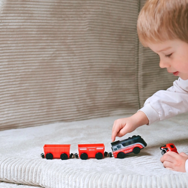 Elektrische locomotief met magnetische wagons