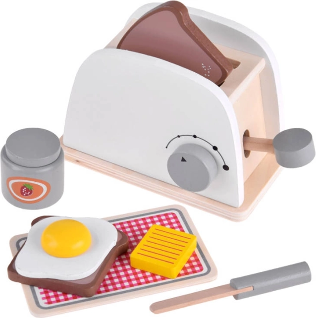 Holzset mit Toaster und Ei für Kinder