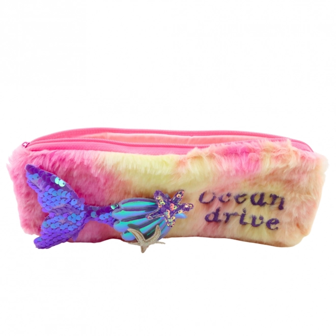 Plus-Etui mit Meerjungfrauenschwanz, rosa-lila mit Pailletten