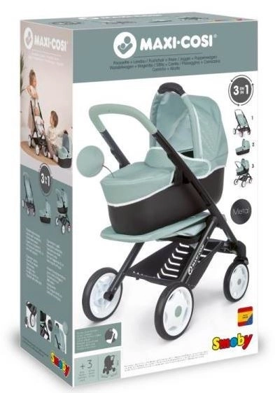Poussette combinée Maxi Cosi pour poupées vert-gris