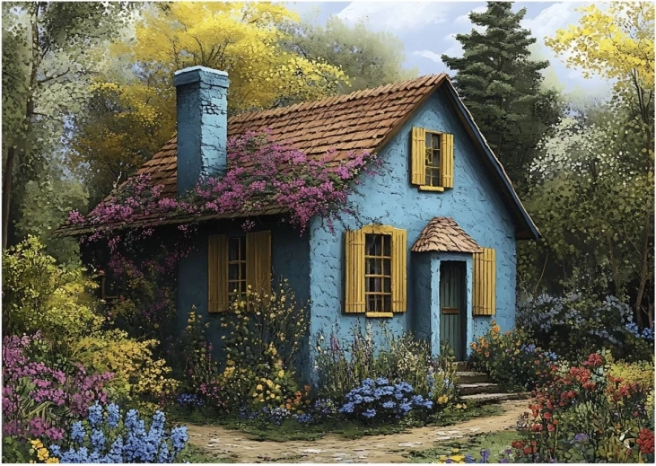 Blue House Puzzle 500 Pieces