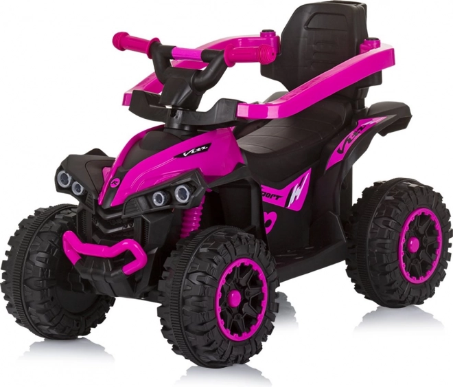 Loopfiets met dak en duwstang ATV Roze