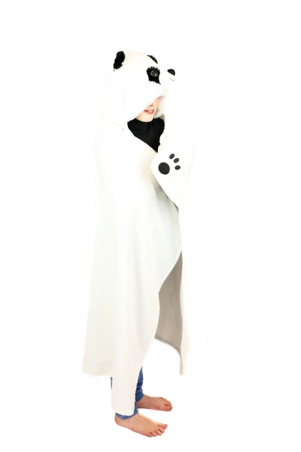 Cozy Noxxiez BL823 Panda - warme deken met capuchon en zakken met dierenpootjes