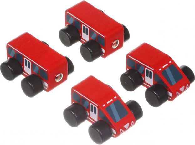 Holzeisenbahn Schnellzug mit Magneten - 4-teilig
