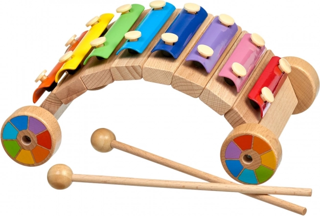 Regenbogen-Holzxylophon auf Rädern LUCY & LEO