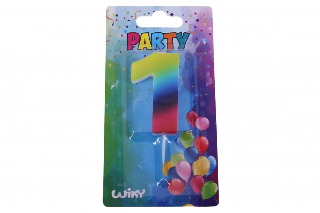 Regenboogfeest kaars - nummer 1