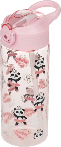Pink Kids' Drinking Bottle with Straw Panda 500 ml