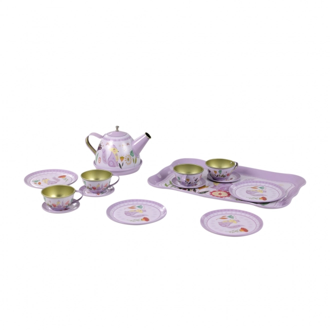 Kinder Metallenes Teeset in lila Farbe