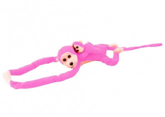 Plüschaffe mit Baby rosa 90 cm