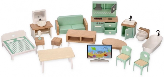 Grote houten poppenhuis
