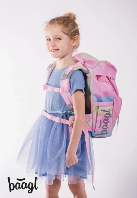 BAAGL SET 3 Airy Rainbow Unicorn: schooltas, pennenzak, zakje
