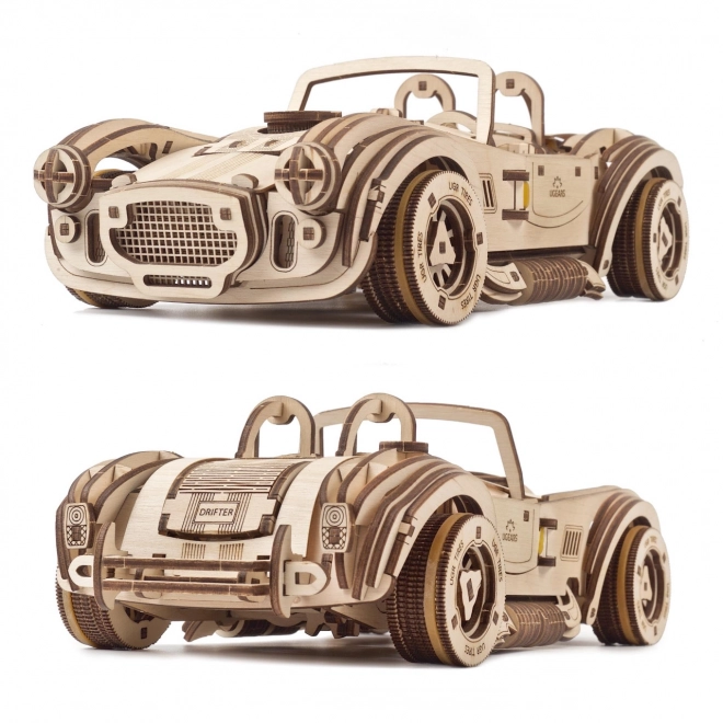 Ugears 3D houten mechanische puzzel Drijvende Racewagen Cobra