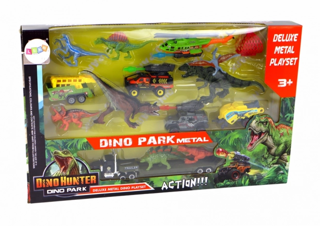 Set voertuigen Grote helikopter Dinosaurussen 8 st.