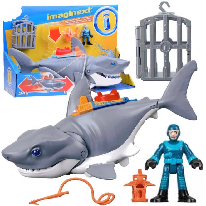 Mega Aanval Haaien Imaginext met Beweegbare Kaak