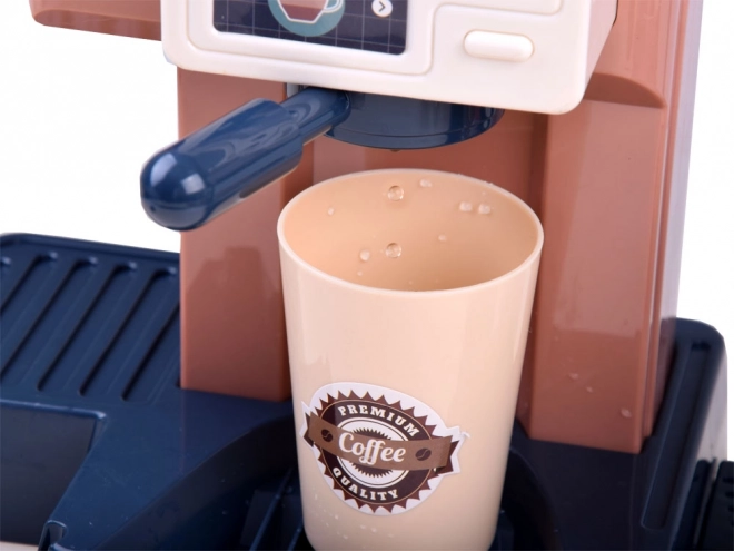 Koffiehuis met koffiemachine, kassa en vitrine