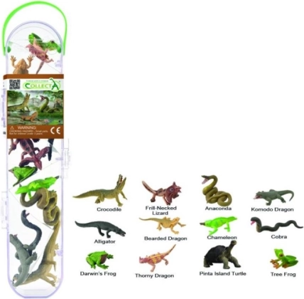 Collecta mini reptielen en amfibieën – set van 12 stuks
