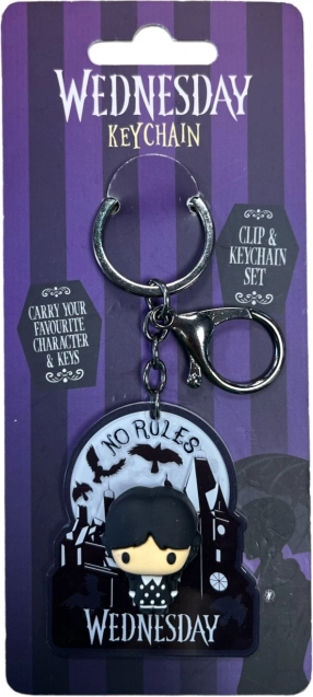 Porte-clés en acrylique WEDNESDAY avec attache métallique