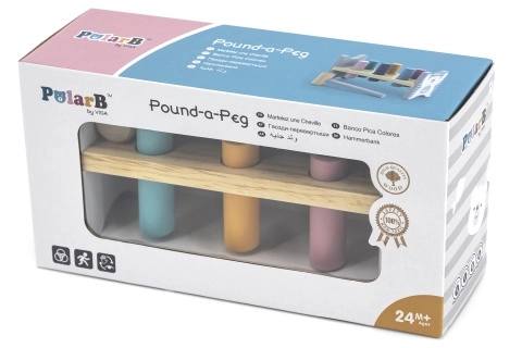 VIGA PolarB Holzbank mit Hammer – Montessori-Spielzeug
