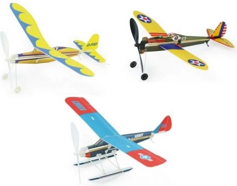 VILAC bouwpakket vliegtuig met opwindpropeller – groen