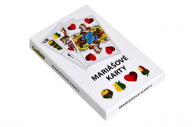 Mariáškaarten in papieren doosje