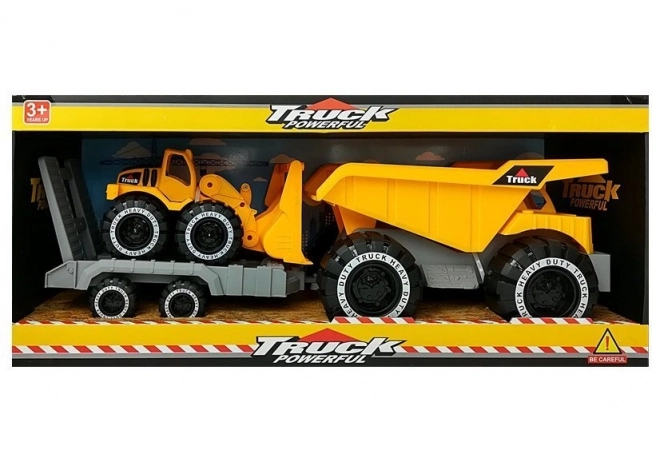 Large Toy Truck with Trailer and Bulldozer 49 cm