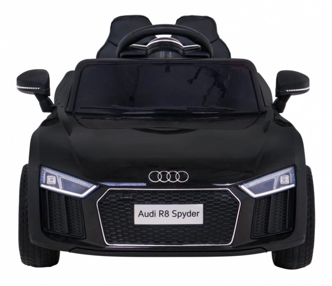 Audi R8 kinder elektrische auto zwart met afstandsbediening, EVA wielen, langzame start en MP3 LED