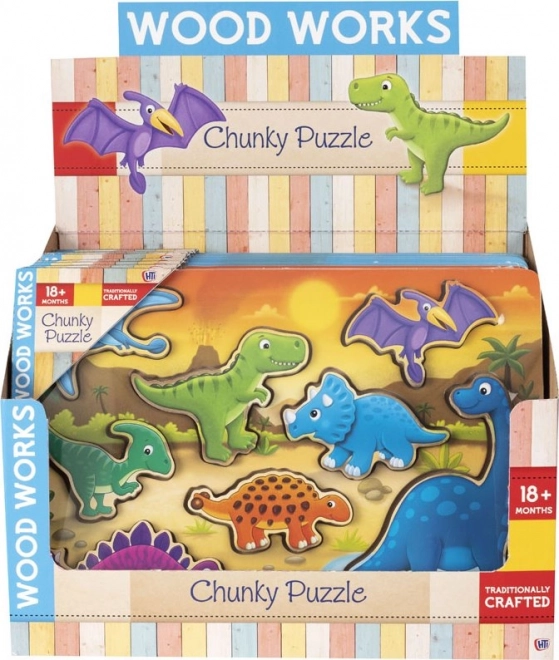 Houten inlegpuzzel dinosaurussen