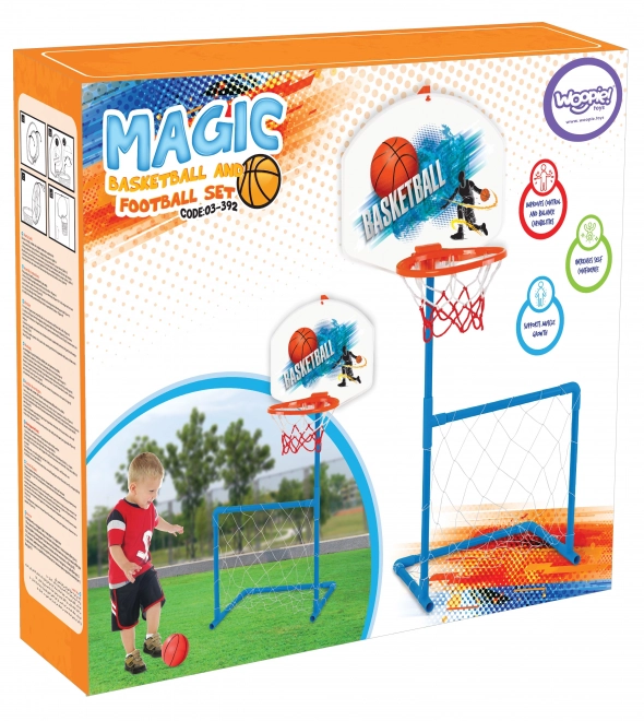 2-in-1 Basketball and Soccer Goal Set by Woopie