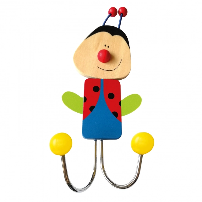 Portemanteau en bois pour enfant Coccinelle