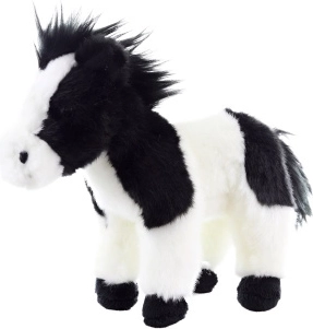 Black-and-white plush horse eco-friendly