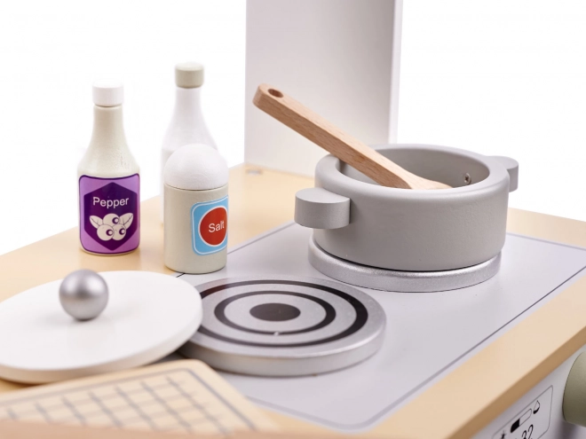 Houten kinderkeuken met accessoires