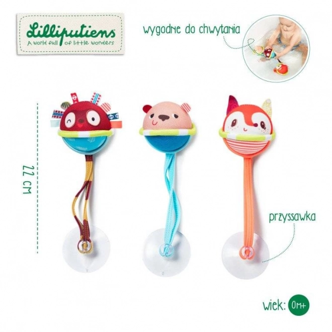 Lilliputiens - set van 3 drijvende ballen met zuignappen voor kinderen vanaf 3 maanden