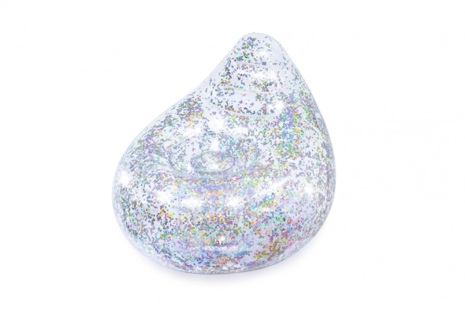 Regenboog opblaasbare stoel met glitter