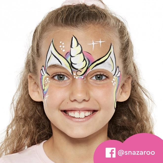 Snazaroo Farbsatz für Gesicht und Körper mit Schablonen Einhörner und Schmetterlinge