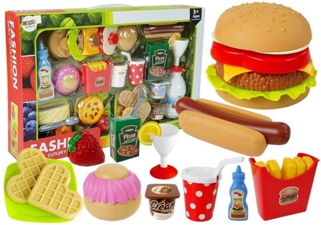 Speelkeuken met plastic eten