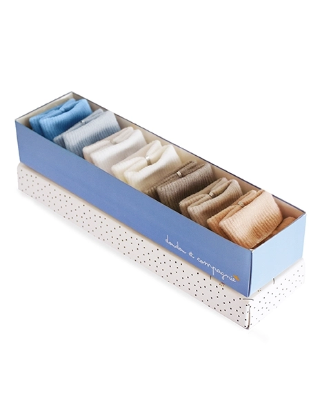 Doudou Geschenkset Socken für Jungen 0–6 Monate, 7 Paar