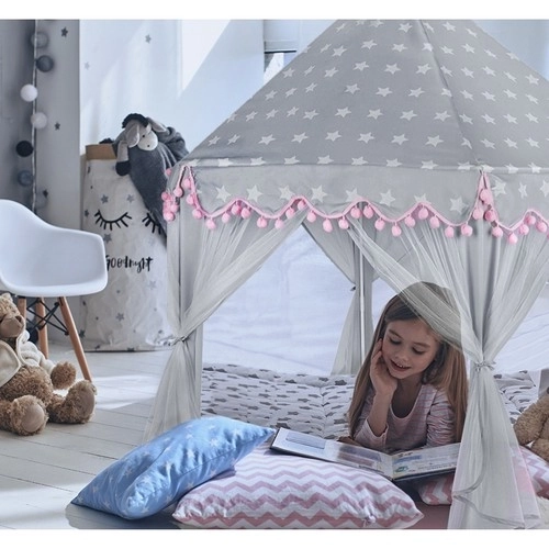 Kinder grijs-roze tent Kruzzel 23476