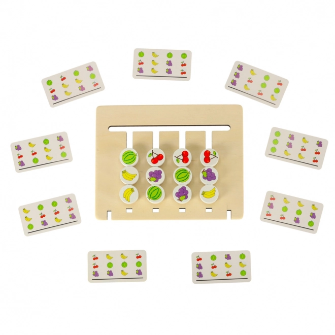 Montessori houten educatief speelgoed - kleuren toewijzen aan fruit