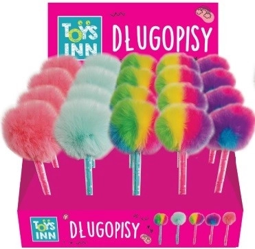 Stylo Pom-pom avec jeu 12 pcs / présentoir