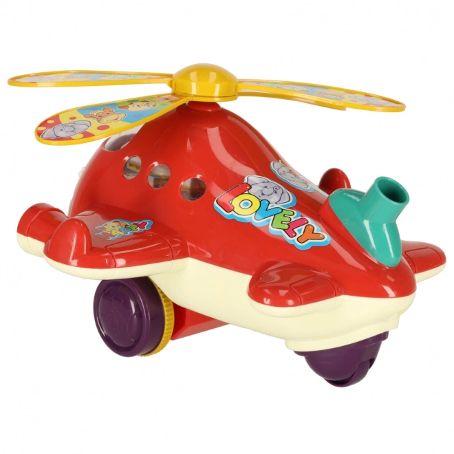 Kinder duw vliegtuig helikopter met geluid