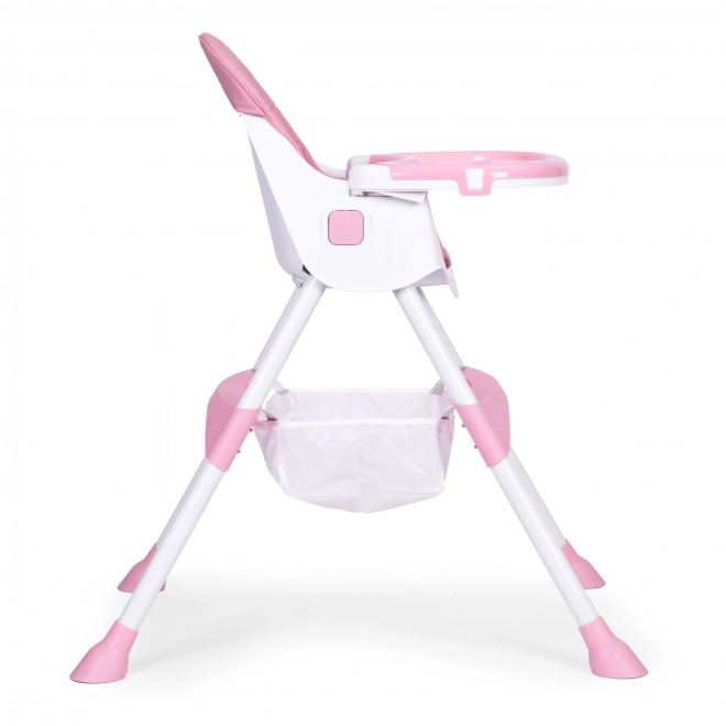 Kinder eetstoel met blad en mand, vijfpuntsgordel ECOTOYS – roze