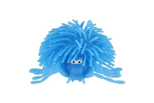 Boule anti-stress araignée silicone compressible 10cm à piles avec lumière 6 couleurs en sachet 16 pièces en boîte