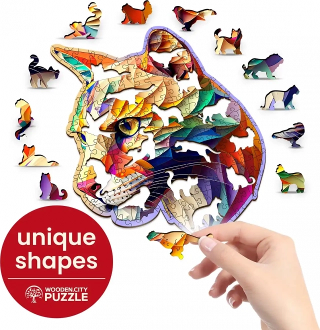 WOODEN CITY Puzzle en bois Puma colorée 150 pièces ÉCO