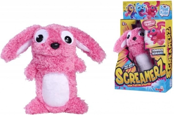 Peluche ScreamerZ lapin rose 30 cm