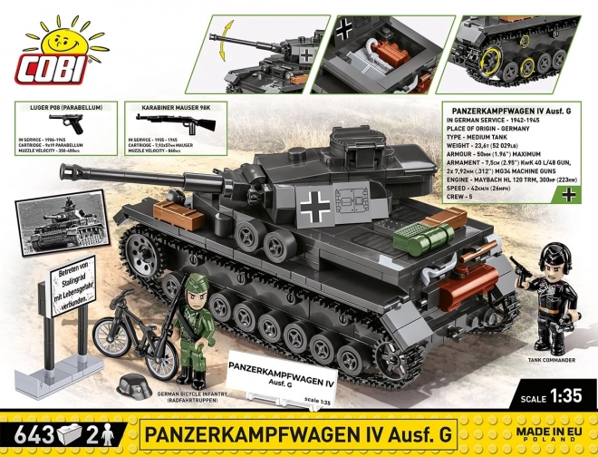 COBI 3127 Tweede Wereldoorlog Duitse tank Panzerkampfwagen IV Ausf. G 1:35