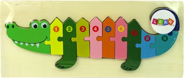 Wooden Crocodile Puzzle – Numbers 1–10