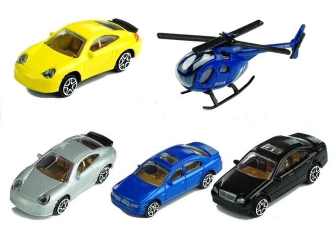 Multi-level Garage with Cars and Helicopter