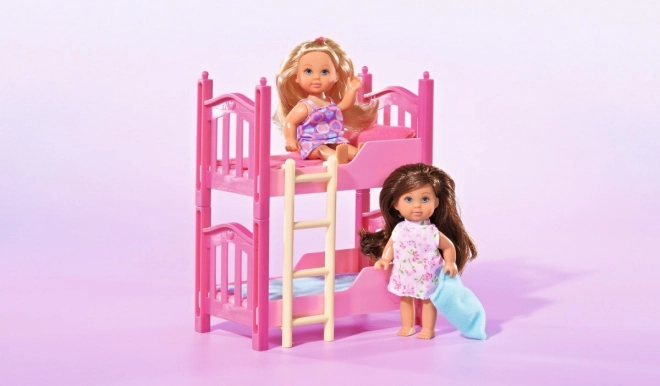 Twee Evičík's met stapelbed en accessoires