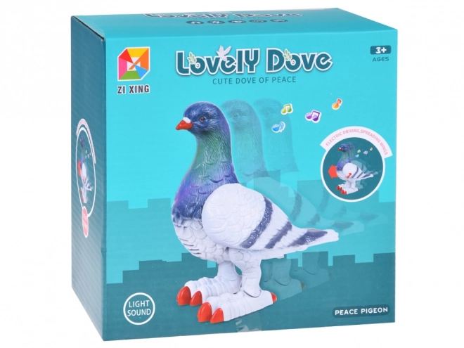 Interactieve duif loopt, licht op en speelt - leuk speelgoed